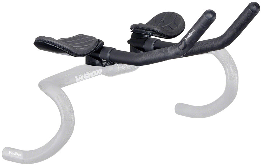 Vision Metron 4D Clip On Aero Bar - 290mm Flat M.A.S. J-Bend Black