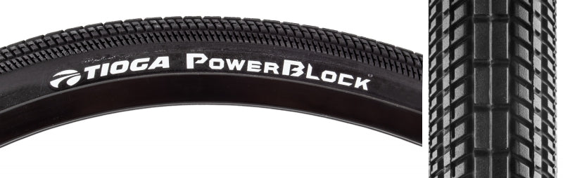 Tioga PowerBlock Tire - 20 x 1-1/8 Clincher Wire Black 60tpi