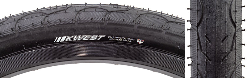 Kenda Kwest High Pressure Tire - 20 x 1.5 Clincher Wire Black 60tpi