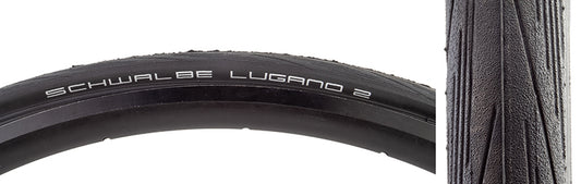 Schwalbe Lugano II Tire - 700 x 23 Clincher Wire Black Active Silica K-Guard