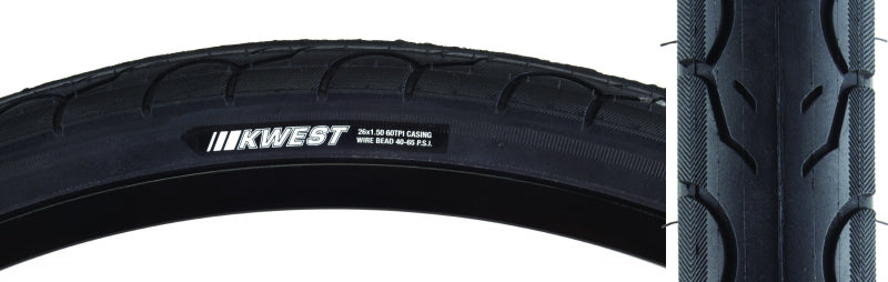 Kenda Kwest Tire - 26 x 1.5 Clincher Wire Black 60tpi