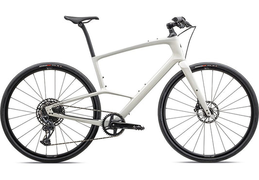 2023 Specialized sirrus 6.0 bike gloss dune white / 100% pearl fade / metallic obsidian /satin obsidian reflective xl