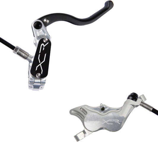 Hope XCR Pro E4 Disc Brake and Lever Set - Rear Hydraulic Post Mount Silver