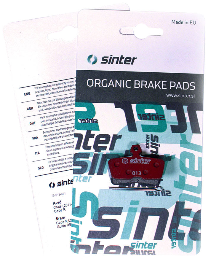 Sinter Red s514 Compound Organic Disc Brake Pads - Avid/SRAM Sinter Type 013 One Pair