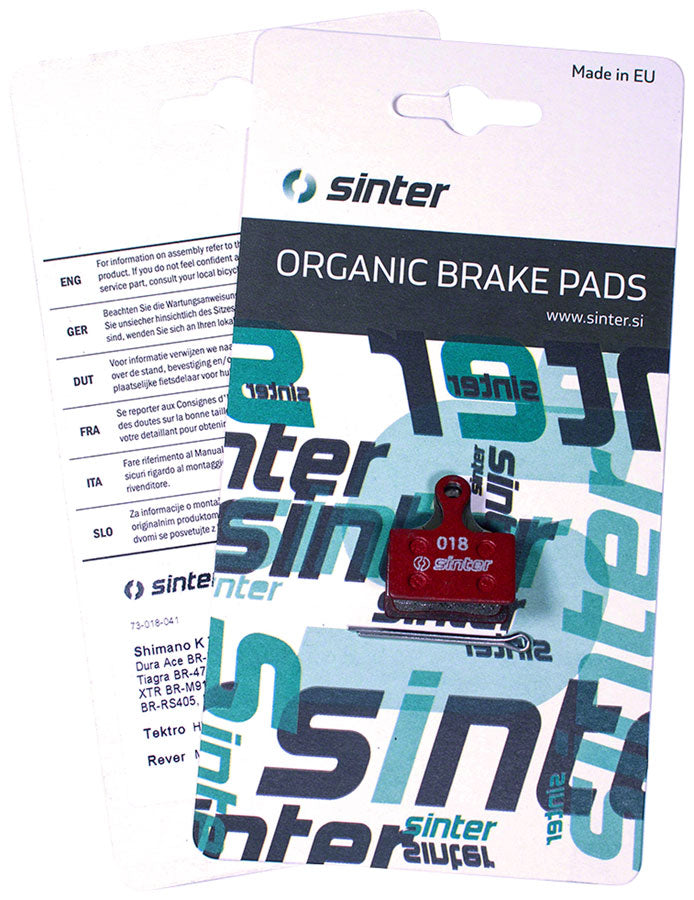 Sinter Red s514 Compound Organic Disc Brake Pads - Shimano Type K Sinter Type 018 One Pair