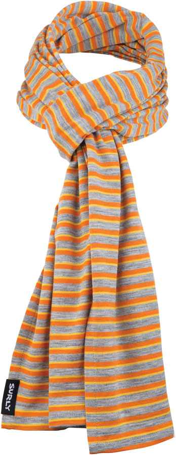 Surly Merino Wool Scarf: Gray/Orange/Yellow One Size 