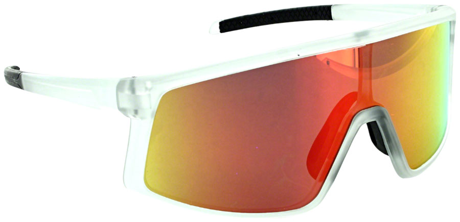 Optic Nerve Gravel Cat Sunglasses - Matte Crystal Frost Polarized Smoke Lens/Red Mirror