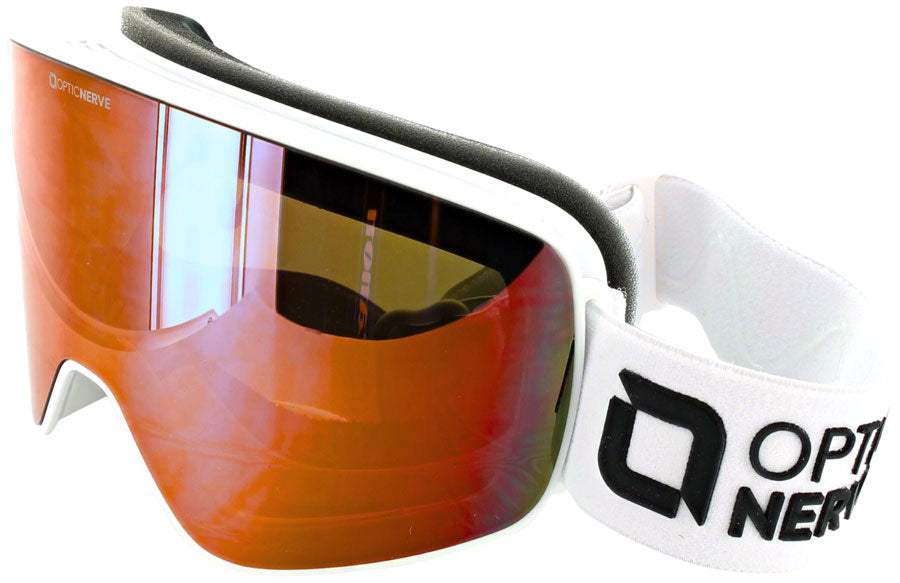 Optic Nerve South Paw Goggles - Shiny White Yellow/silver Mirror Cat 1