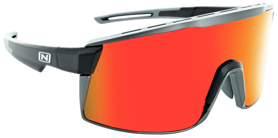 Optic Nerve Fixie Max Sunglasses - Matte BLK Aluminum Lens Rim Smoke Lens Red Mirror