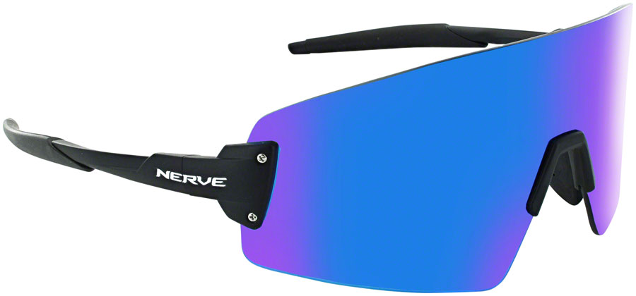 Optic Nerve FixieBLAST Sunglasses - Matte Black Smoke Lens with Blue Mirror