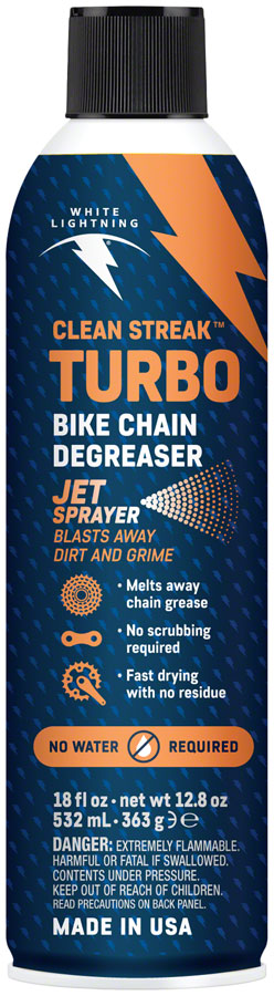 White Lightning Clean Streak Turbo Bike Chain Degreaser - 18oz