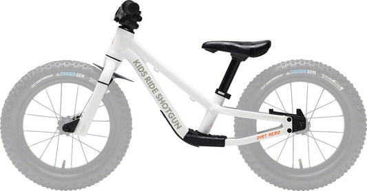 Kids Ride Shotgun Dirt Hero MTB Balance Bike - Fits 12-14" Wheels Wheels/Rear Brake Sold Separately Aluminum White