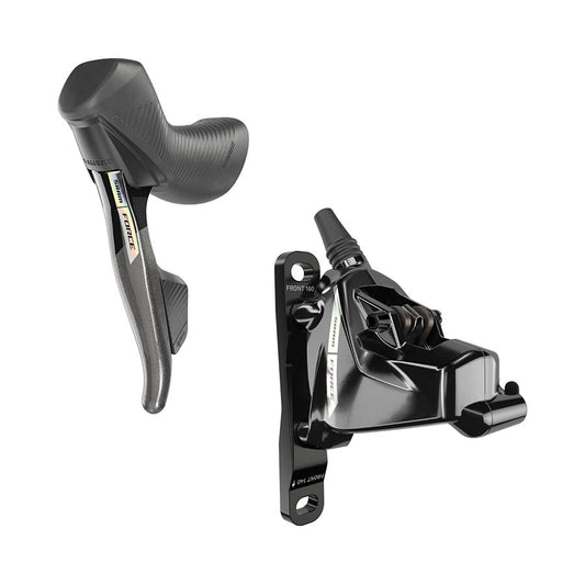 SRAM Force AXS HRD eTap Shift/Brake Lever Hydraulic Disc Brake Caliper - Left/Front Flat Mount 20mm Offset Iridescent Gray/Blk D2