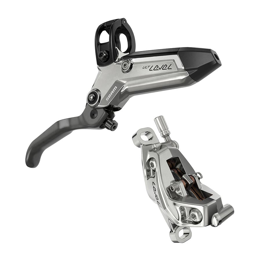 SRAM Level Ultimate Stealth Disc Brake Lever - Front Post Mount 4-Piston Carbon Lever Titanium Hardware BLK/Silver C1