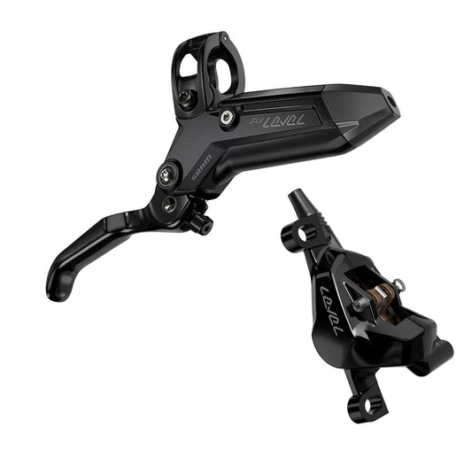 SRAM Level Silver Stealth Disc Brake Lever - Rear Post Mount 2-Piston Aluminum Lever SS Hardware BLK C1