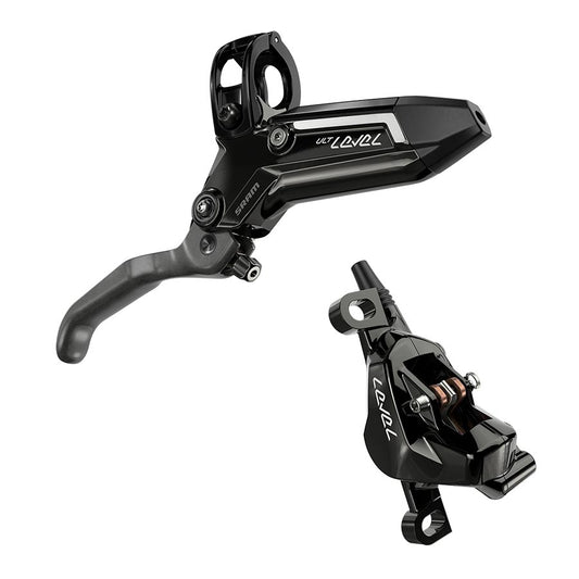 SRAM Level Silver Stealth Disc Brake Lever - Front Post Mount 4-Piston Aluminum Lever SS Hardware BLK C1