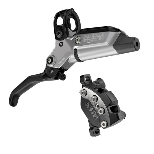 SRAM Maven Ultimate Stealth Disc Brake Lever - Rear Post Mount 4-Piston Aluminum Lever Titanium Hardware BLK/Silver A1