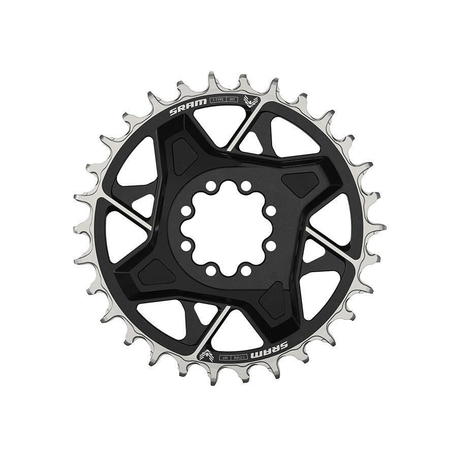 SRAM X0 Eagle T-Type Direct Mount Chainring - 30t 12-Speed 8-Bolt Direct Mount 3mm Offset Aluminum BLK D1