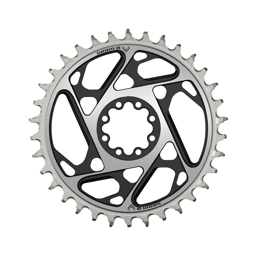 SRAM XX SL Eagle T-Type Direct Mount Chainring - 34t 12-Speed 8-Bolt Direct Mount 0mm Offset Aluminum BLK/Silver D1