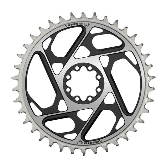 SRAM XX SL Eagle T-Type Direct Mount Chainring - 38t 12-Speed 8-Bolt Direct Mount 0mm Offset Aluminum BLK/Silver D1