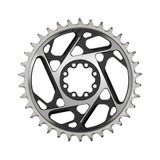 SRAM XX SL Eagle T-Type Direct Mount Chainring - 34t 12-Speed 8-Bolt Direct Mount 3mm Offset Aluminum BLK/Silver D1