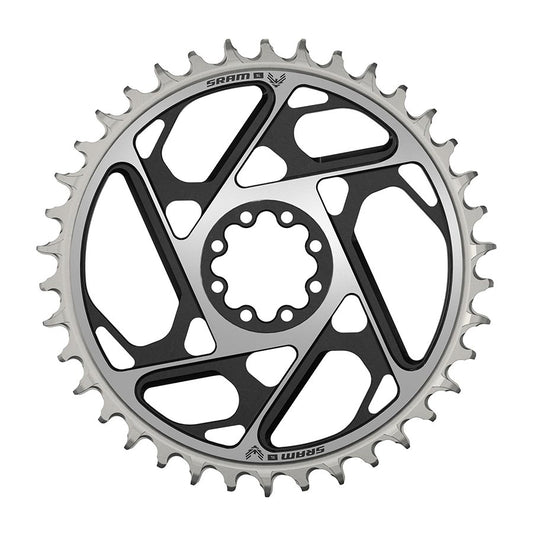 SRAM XX SL Eagle T-Type Direct Mount Chainring - 38t 12-Speed 8-Bolt Direct Mount 3mm Offset Aluminum BLK/Silver D1