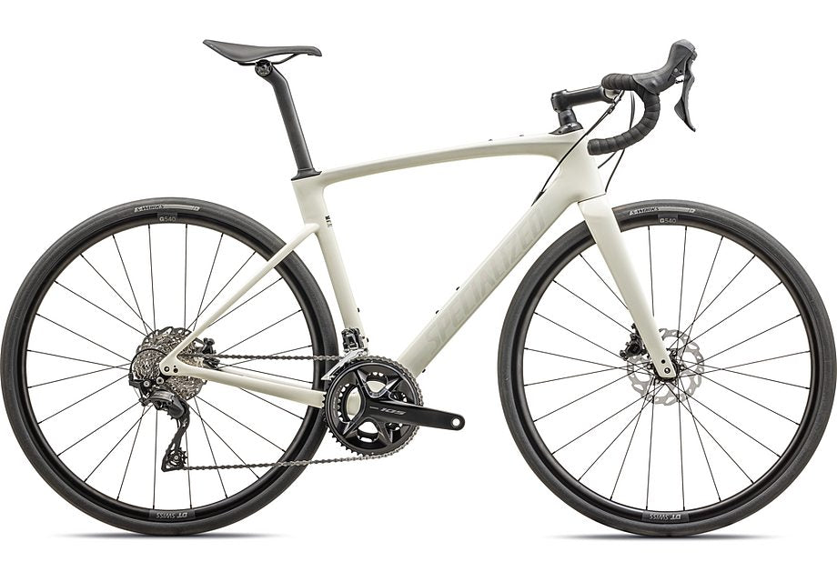 2025 Specialized roubaix sport 105 bike gloss birch/white mountains/abalone  49