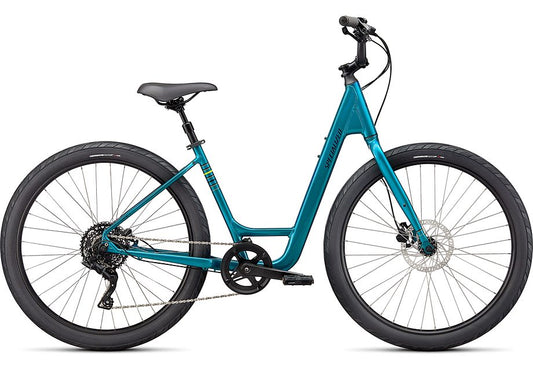 2023 Specialized roll 3.0 low entry bike gloss teal tint / hyper green / satin black reflective m