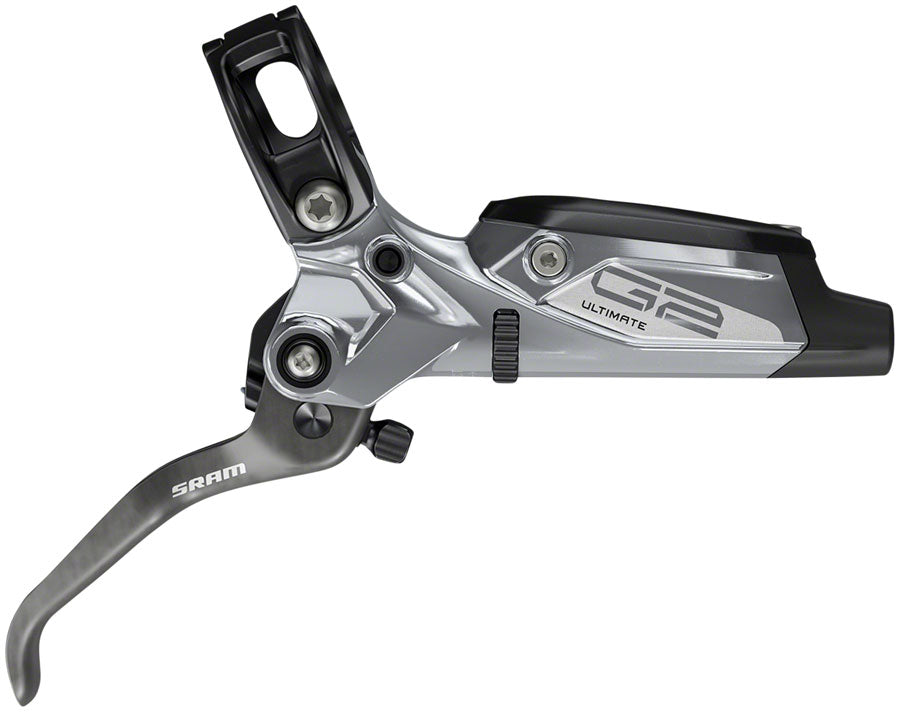 SRAM G2 Ultimate Disc Brake Lever - Rear Hydraulic Post Mount Carbon Lever Titanium Hardware Polar Grey Anodized A2