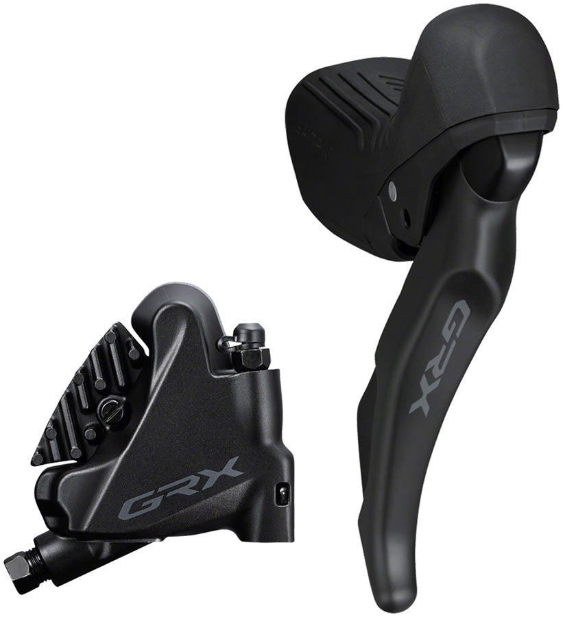 Shimano GRX ST-RX610 Shift/Brake Lever BR-RX400 Hyd Disc Brake Caliper - Right/Rear 12-Spd Flat Mnt Caliper For 25mm Mount BLK