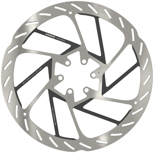 SRAM HS2 Disc Brake Rotor - 200mm 6-Bolt Rounded Silver/Black