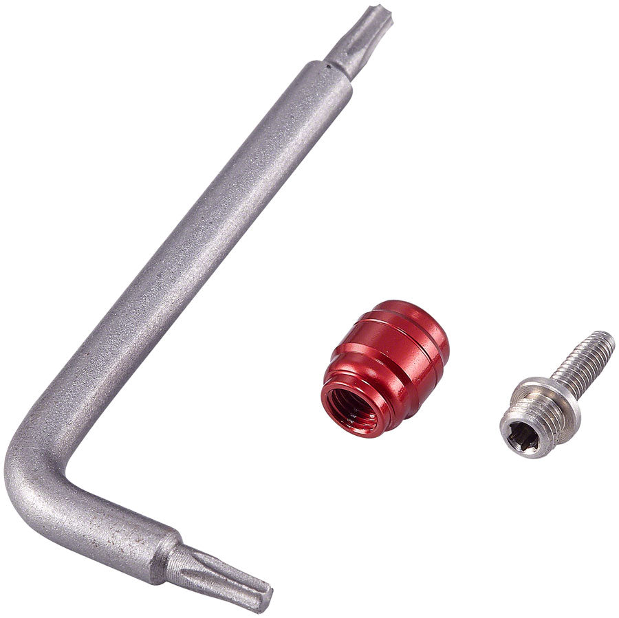 SRAM Bulk Hydraulic Brake Hose Fitting Kit 50 Threaded Hose Barbs 50 Red Compression Fittings 1 T8 Torx Wrench