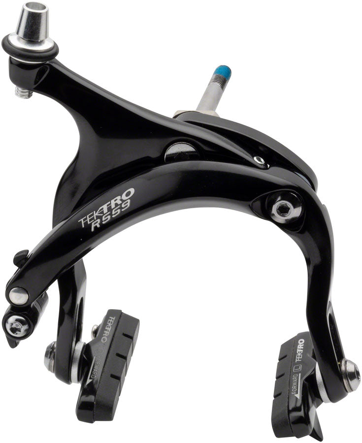 Tektro R559 Road Caliper Brake - Front Dual Pivot Nutted Mounting Bolts High Polish BLK