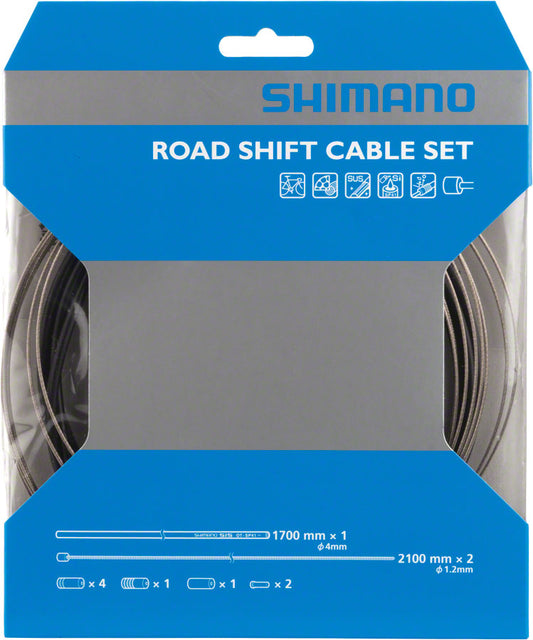 Shimano Road Stainless Derailleur Cable and Housing Set Black