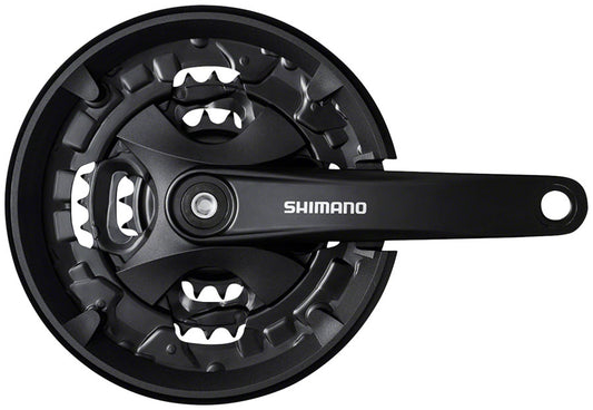 Shimano FC-MT101 Crankset - 175mm 9-Speed 40/30/22t Square Taper JIS Spindle Interface 50mm Chainline BLK