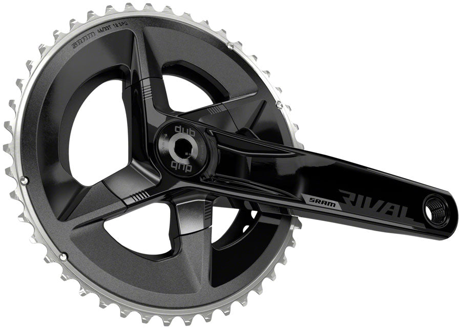 SRAM Rival AXS Crankset - 160mm 12-Speed 46/33t 107 BCD DUB Spindle Interface BLK D1