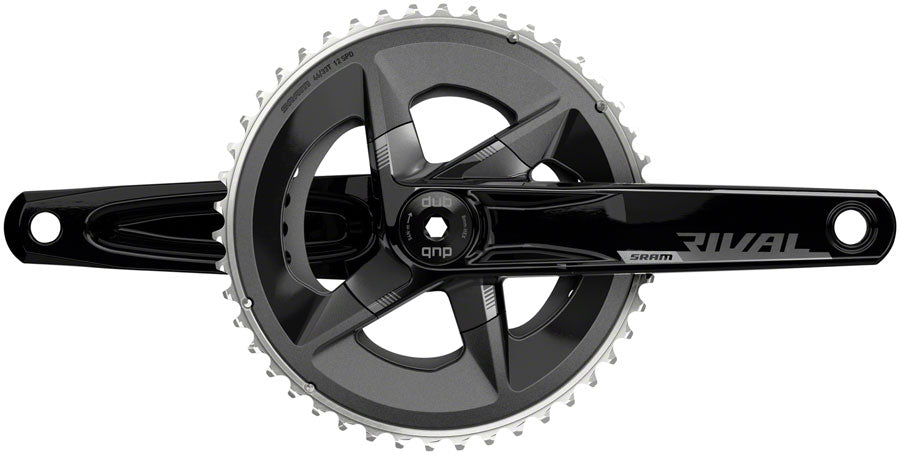 SRAM Rival AXS Crankset - 165mm 12-Speed 46/33t 107 BCD DUB Spindle Interface BLK D1