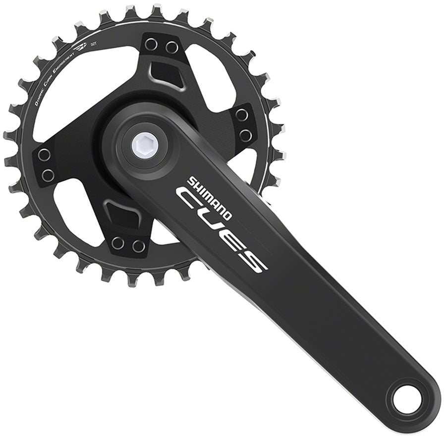 Shimano CUES FC-U4000-1 Crankset - 170mm 9/10/11-Speed 32t Riveted Square Taper JIS Spindle Interface BLK