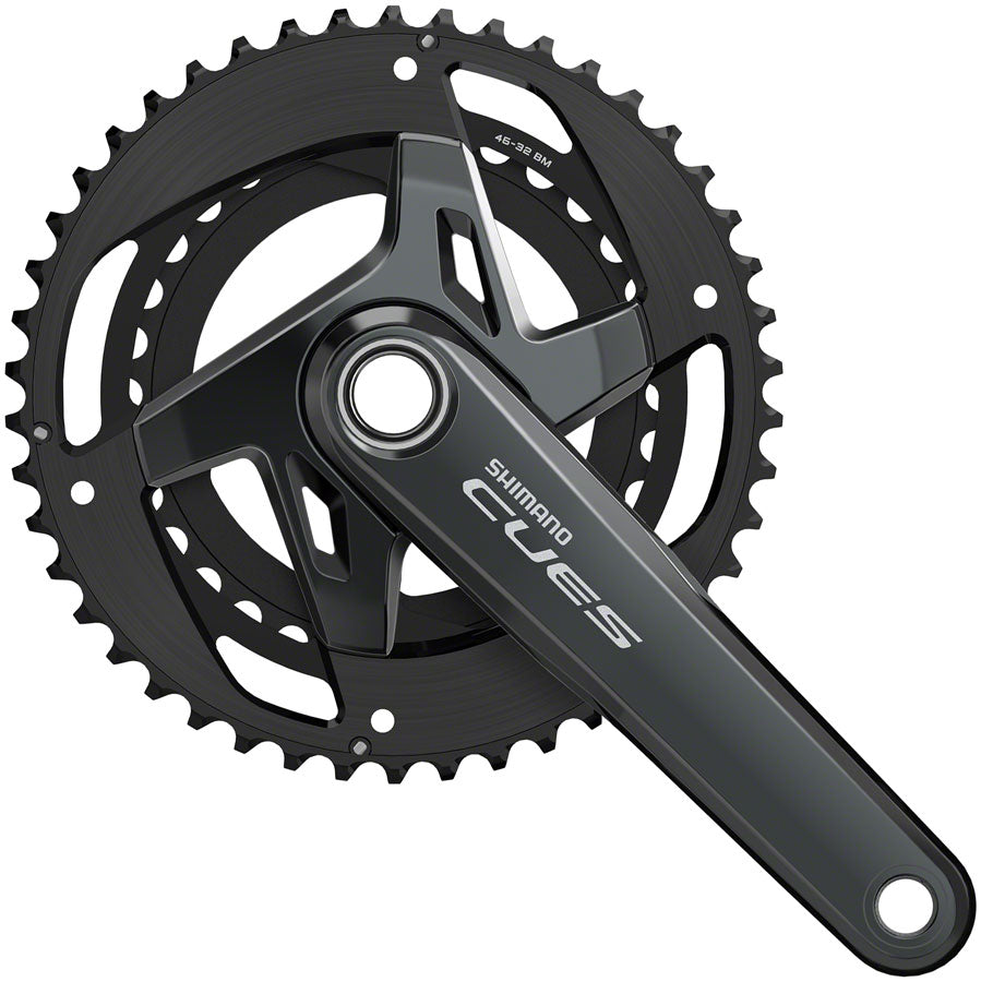 Shimano CUES FC-U8000-2 Crankset - 175mm 11-Speed 46/32t Asymmetric 96 BCD Hollowtech II BLK