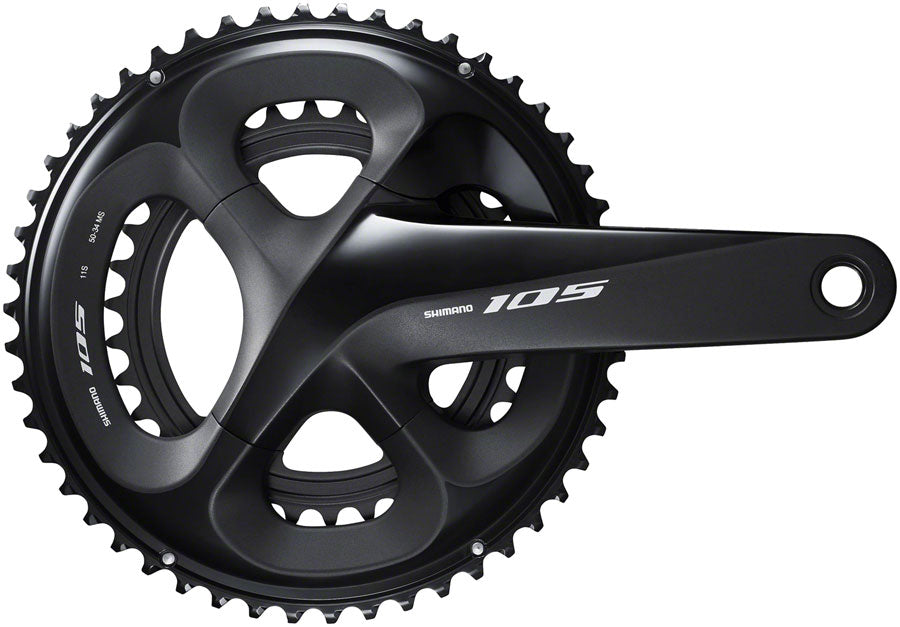 Shimano 105 FC-R7000 Crankset - 165mm 11-Speed W/O Rings 110 BCD Hollowtech Crank Arms Hollowtech II Spindle Interface BLK