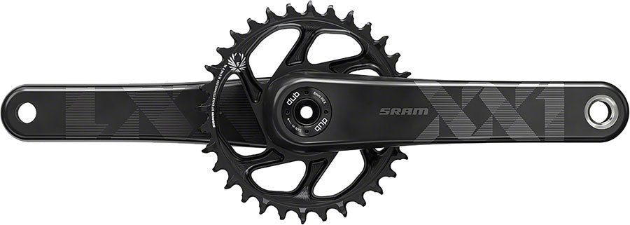 SRAM XX1 Eagle Carbon Fat Bike Crankset - 175mm 12-Speed 30t Direct Mount DUB Spindle Interface For 190mm Rear Spacing BLK