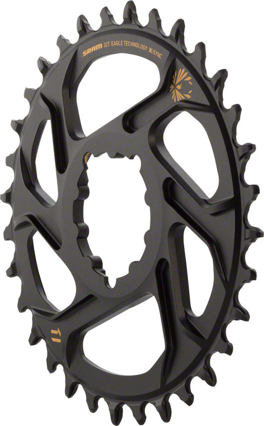 SRAM X-Sync 2 Eagle Direct Mount Chainring - 32 Tooth 3mm Boost Offset 12-Speed BLK Gold