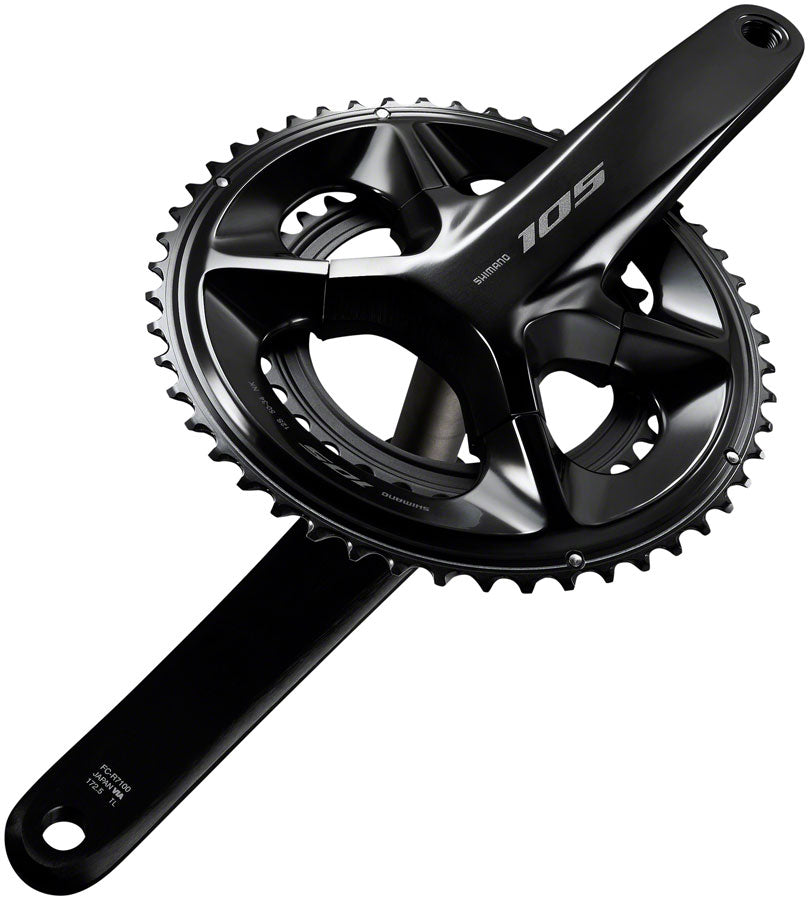 Shimano 105 FC-R7100 Crankset - 165mm 12-Speed 50/34t 110 Asymmetric BCD Hollowtech II Spindle Interface BLK