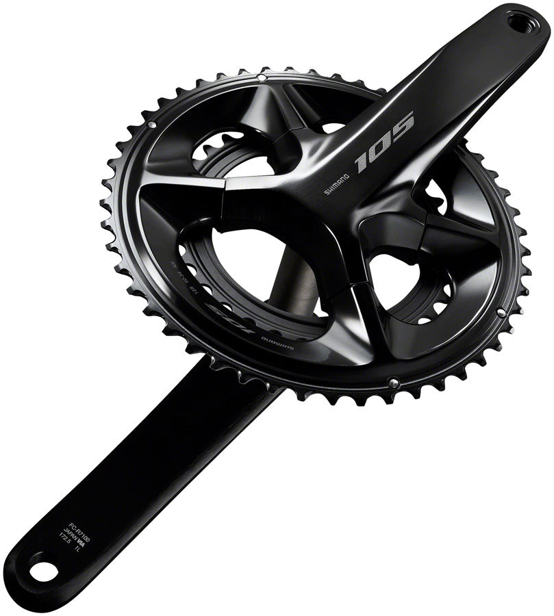 Shimano 105 FC-R7100 Crankset - 170mm 12-Speed 50/34t 110 Asymmetric BCD Hollowtech II Spindle Interface BLK