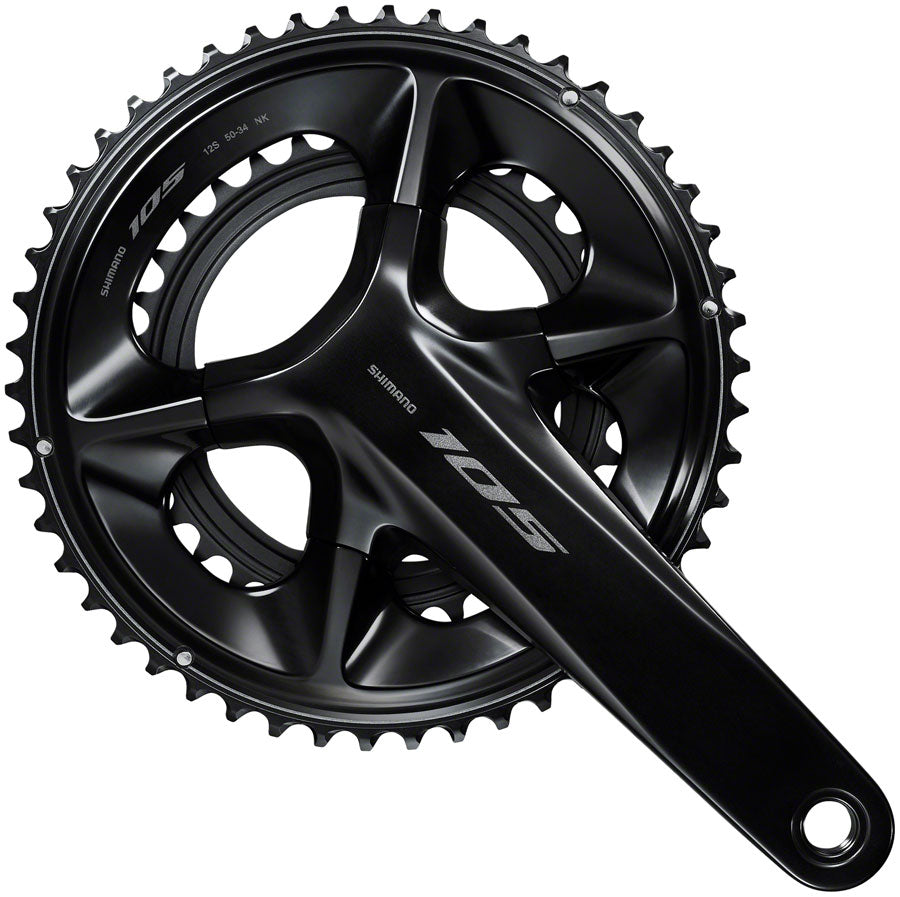 Shimano 105 FC-R7100 Crankset - 175mm 12-Speed 50/34t 110 Asymmetric BCD Hollowtech II Spindle Interface BLK