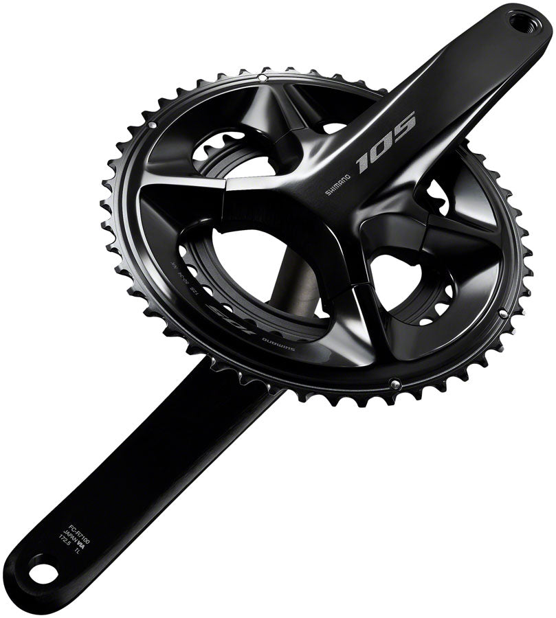 Shimano 105 FC-R7100 Crankset - 160mm 12-Speed 50/34t 110 Asymmetric BCD Hollowtech II Spindle Interface BLK