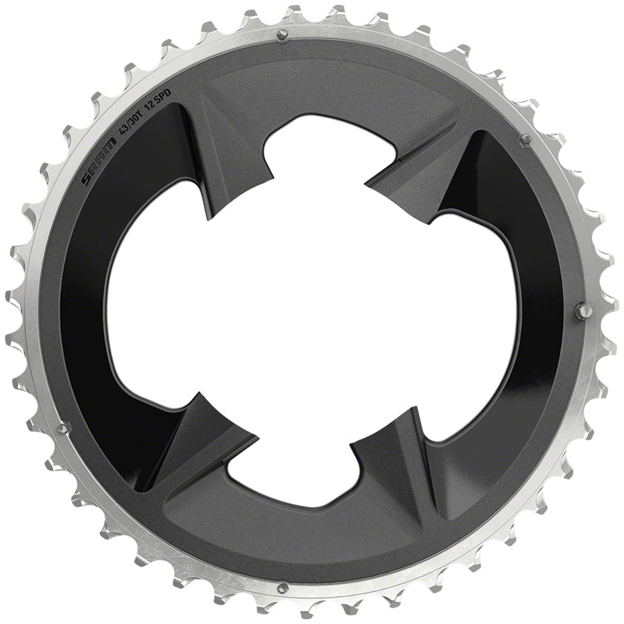 SRAM Rival Wide 2x12-Speed Outer Chainring - 43t 94 BCD BLK For use 30t Inner