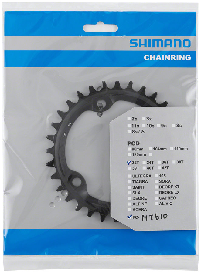 Shimano FC-MT610 Chainring - 32t 12-Speed Asymmetric 96 BCD Black