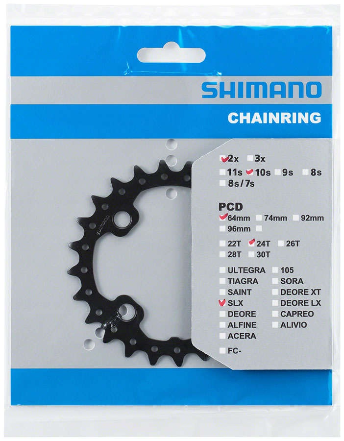 Shimano FC-M675 Chainring - 24t 10-Speed Inner 64 BCD Black