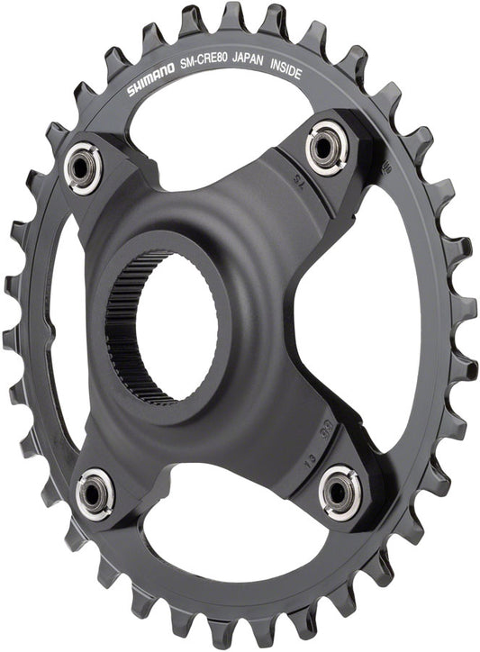 Shimano STEPS SM-CRE80-B Chainring - 34T Without Chainguard 55mm Chainline BLK